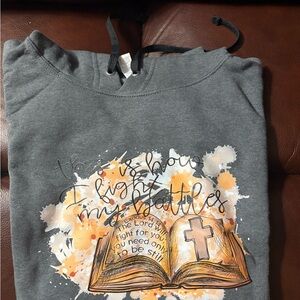 Gray Kids Hoodie with Inspirational Print